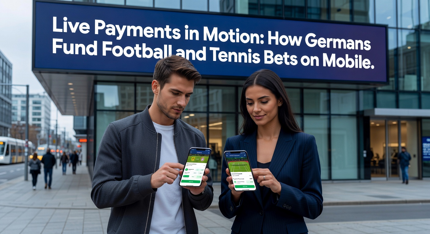 Smartphone mit Live-Wettschnittstelle für Fußballspiel, Zahlungsoptionen im Vordergrund